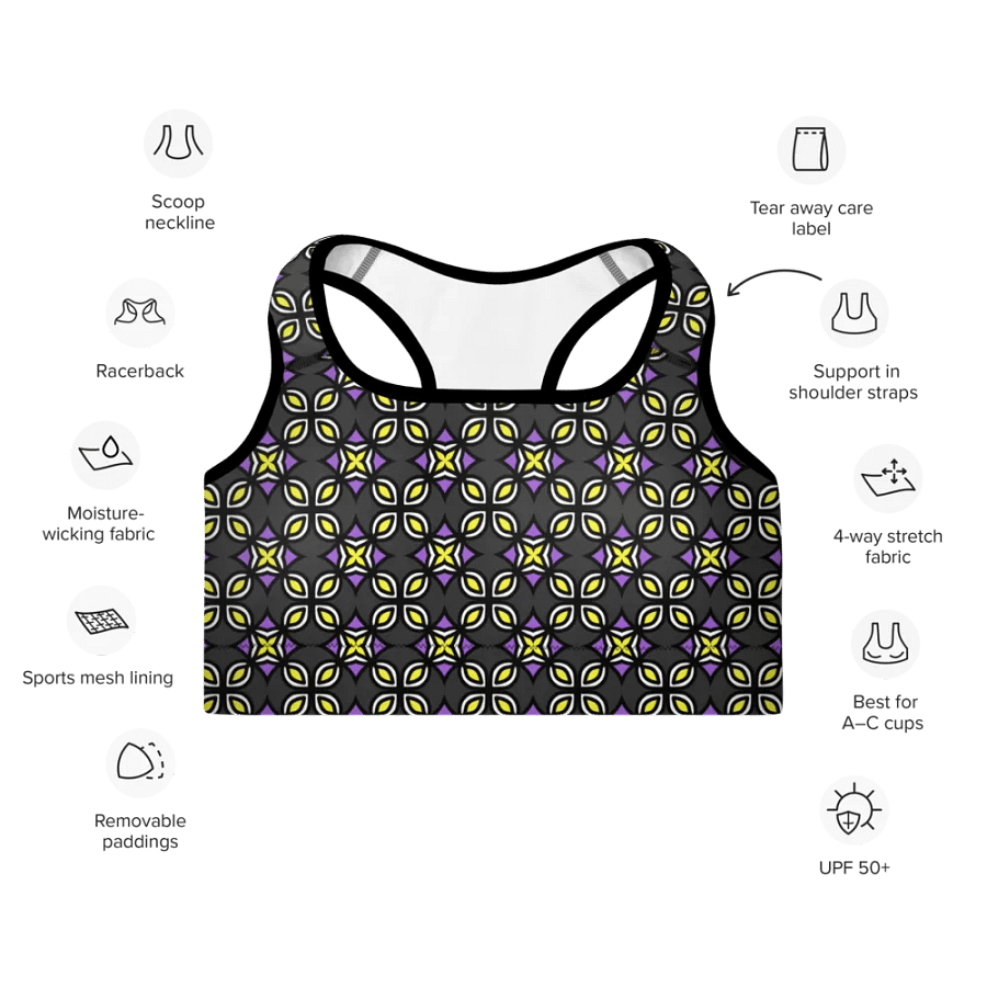 Non-Binary Abstract (3) - Padded Sports Bra product image (7)
