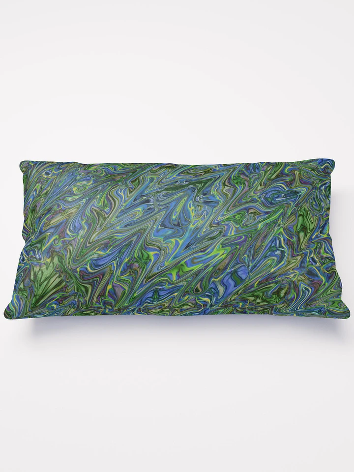 Blue Green Liquid Marbling Throw Pillow product image (2)