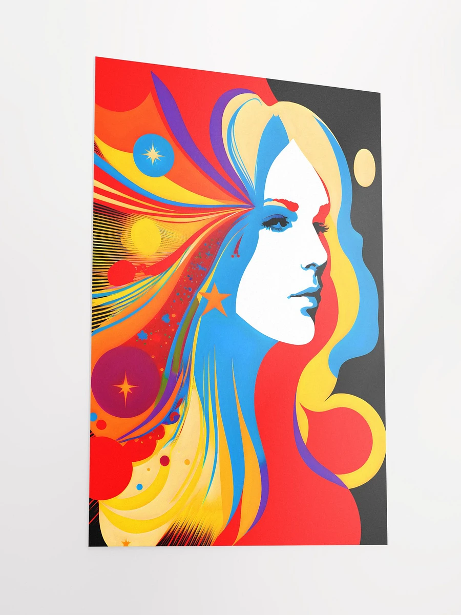 Psychedelic Woman Portrait Abstract Art 1970s Matte Poster product image (4)