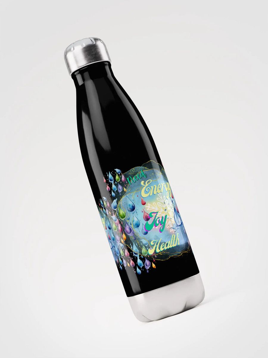 Stainless steel water bottle with beautiful swirly  water drop splash and drops design product image (3)