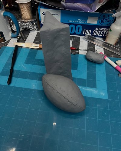 Finally getting some work done on the miniature Super Bowl trophy.