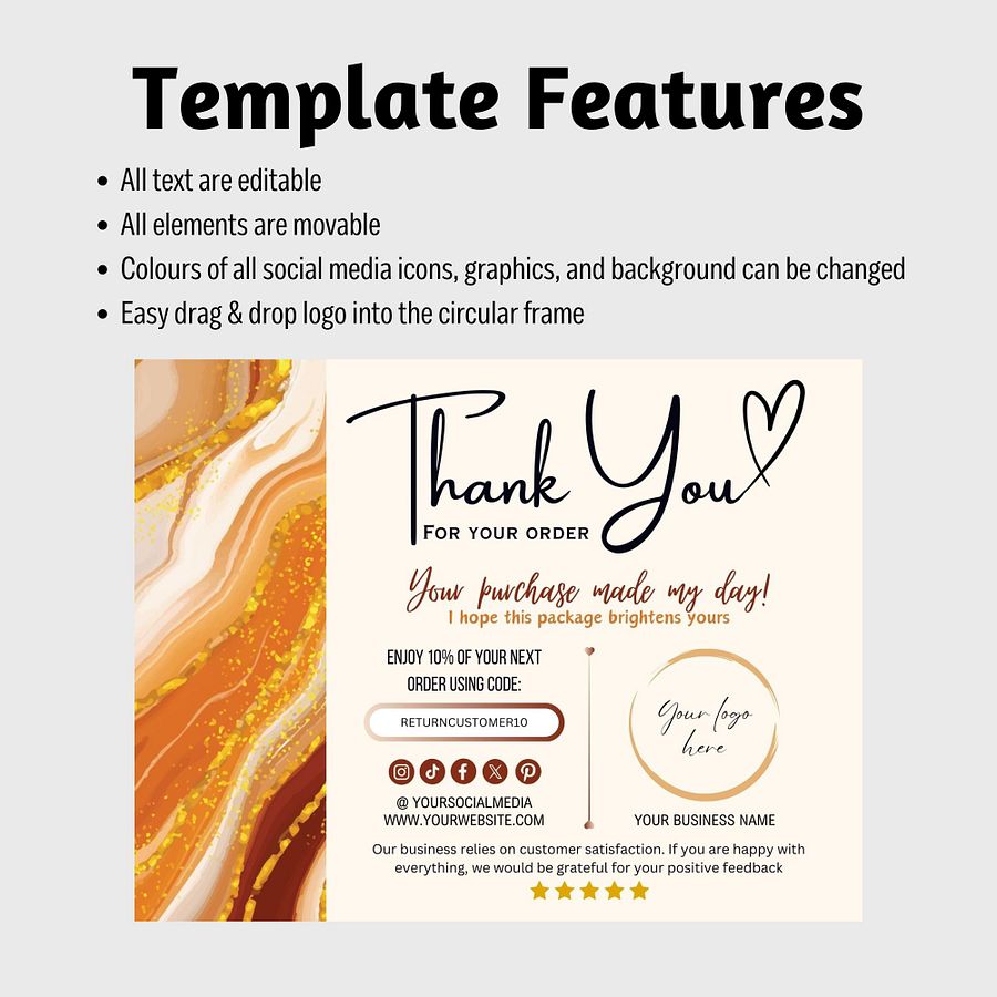Phoenix - Thank You Card Template product image (7)