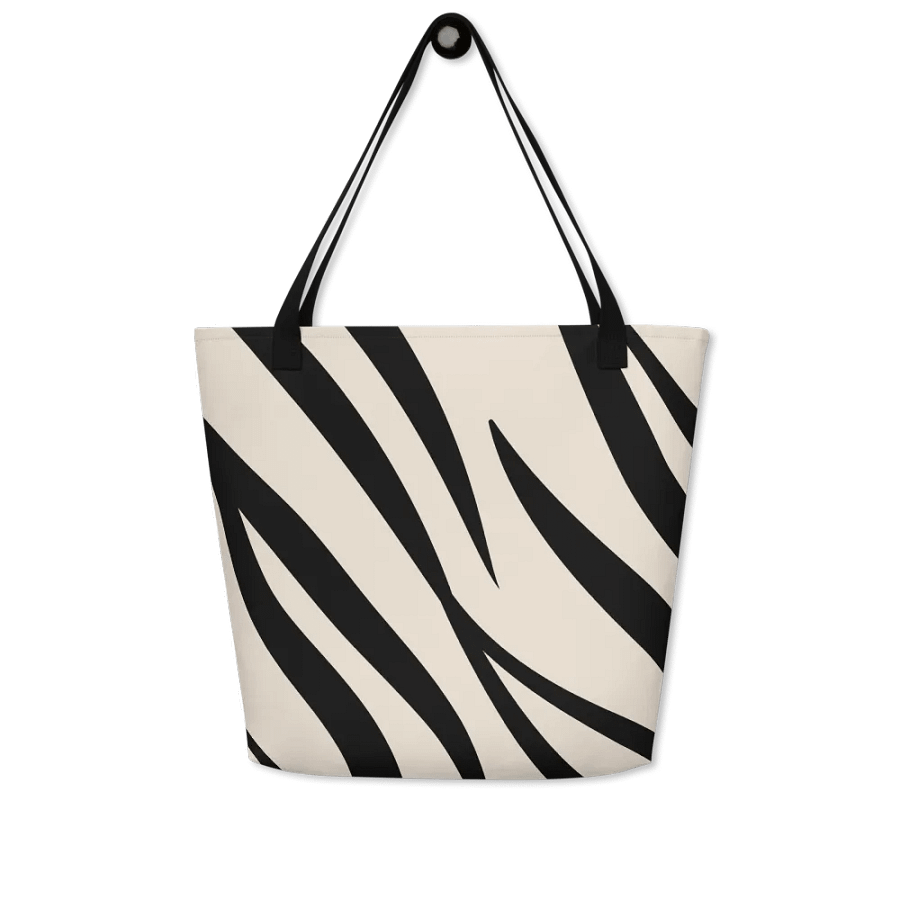 All-Over Print Large Tote Bag w/ Pocket - Zebra product image (5)