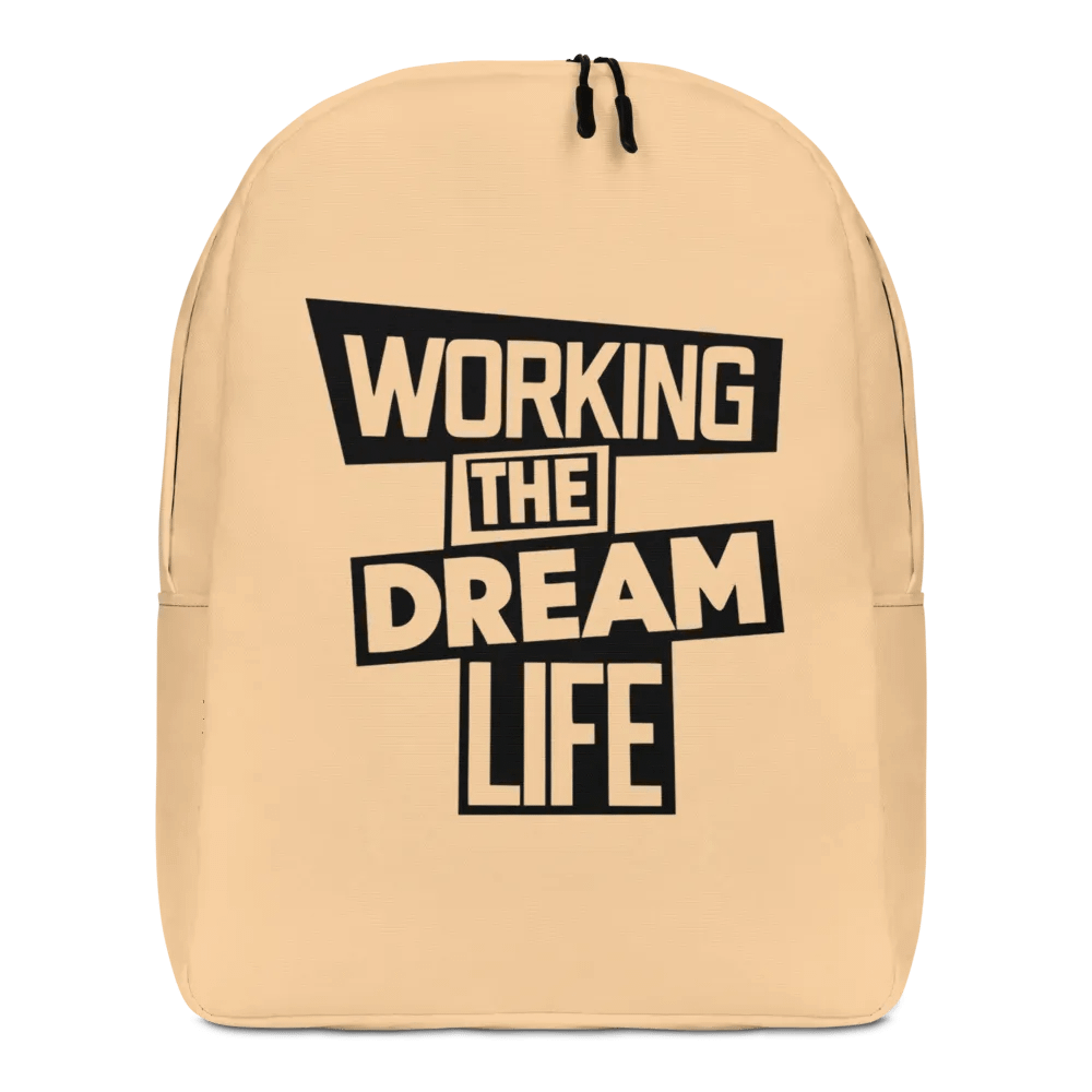 Work the Dream Life – Cream Minimalist All-Over Print Backpack for Work, Travel & Everyday Use product image (1)
