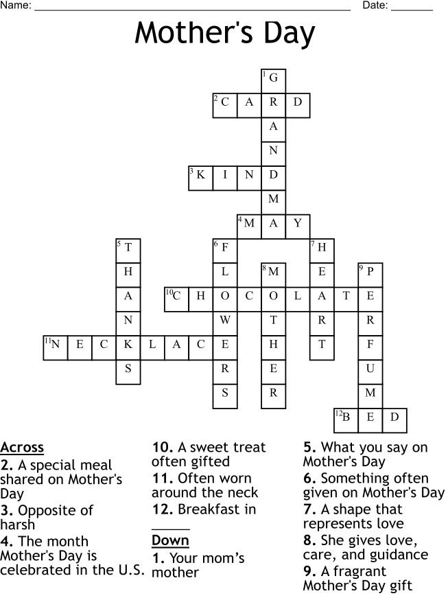 mother's day crossword puzzles product image (3)