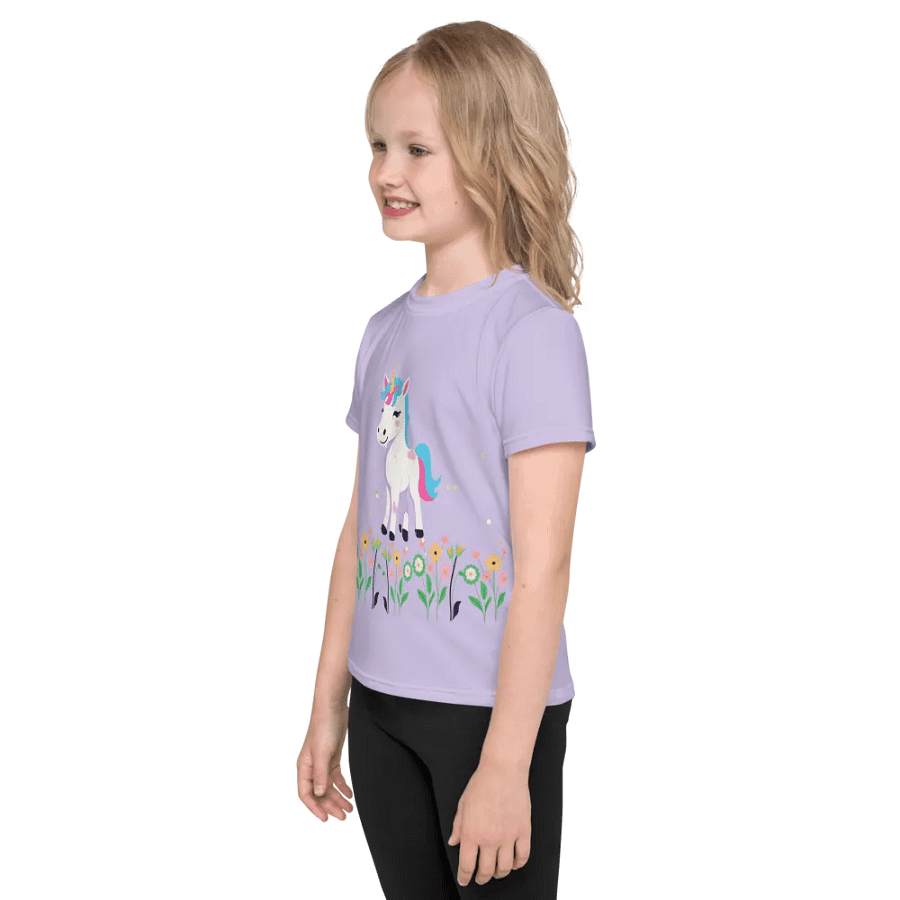 Smiling Unicorn All Over Print Kids T-Shirt product image (3)