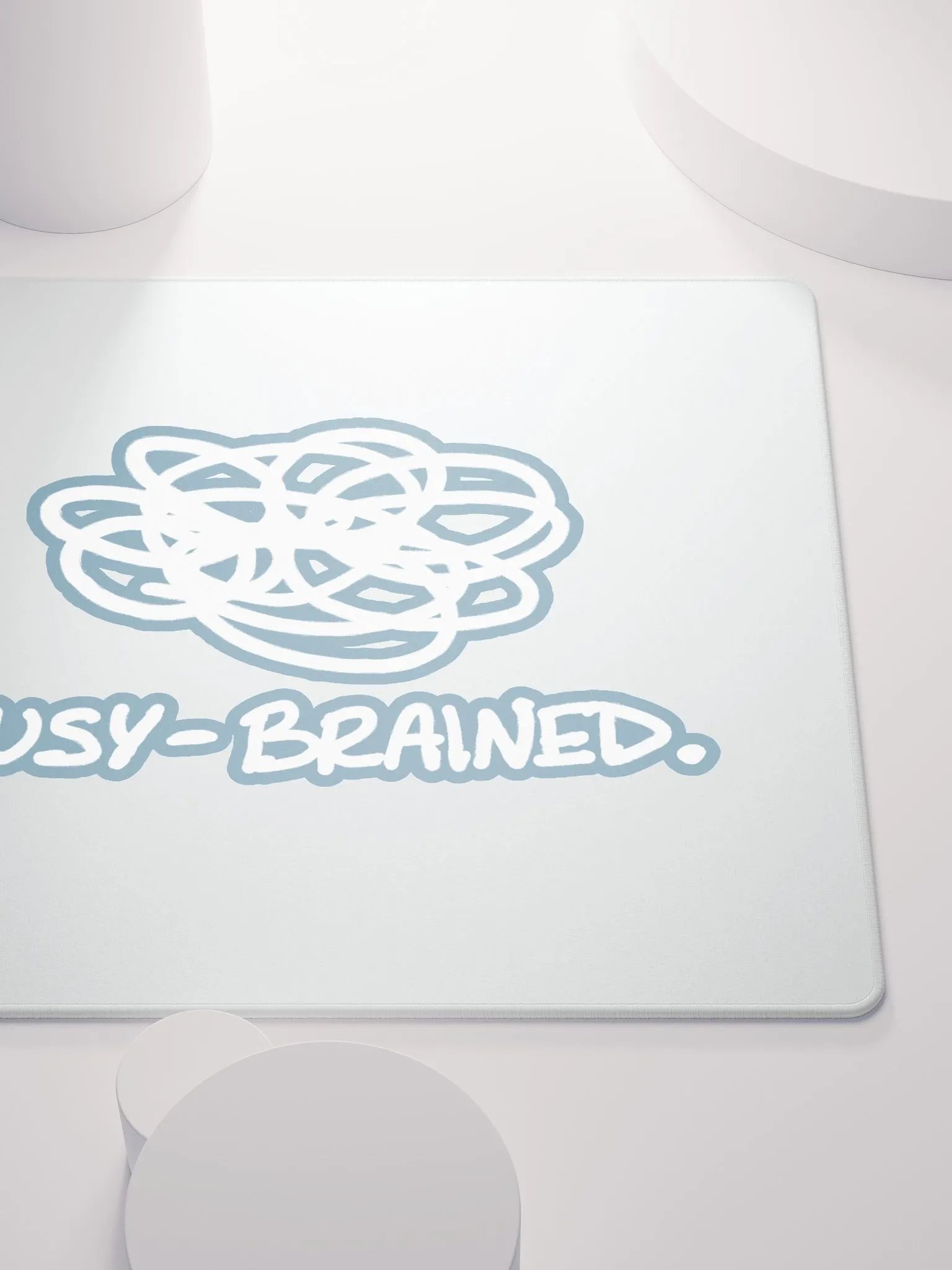 BUSY-BRAINED (lined design, #709AAF) mouse pad product image (5)