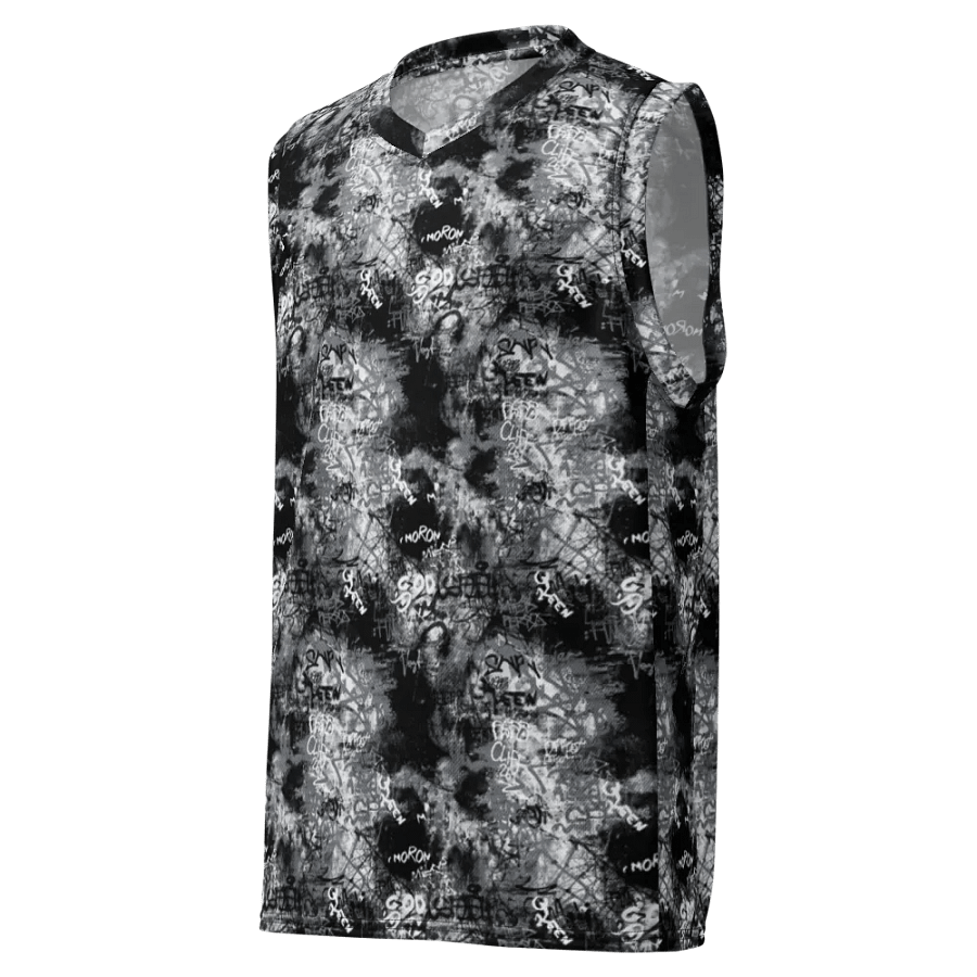 Black and White Graffiti | Recycled Unisex Basketball Jersey product image (6)