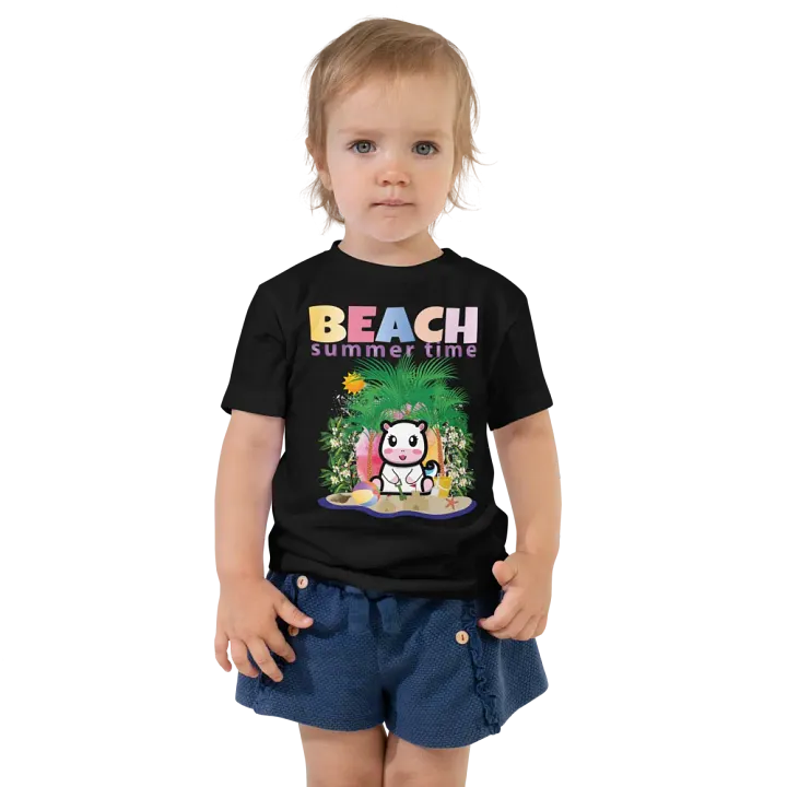 Beach Summer Funny Colorful Bella + Canvas Toddler T-Shirt – Funny Shirt & Gift for Kids product image (1)