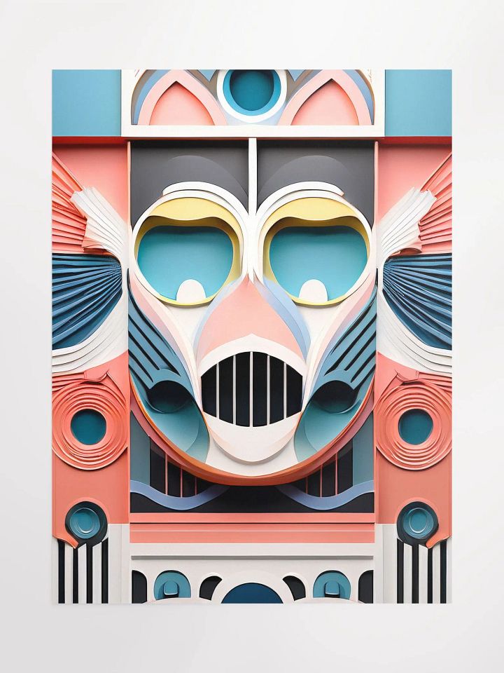 Pastel Robot Mask Poster - Medium Size 18x24 Inches product image (1)