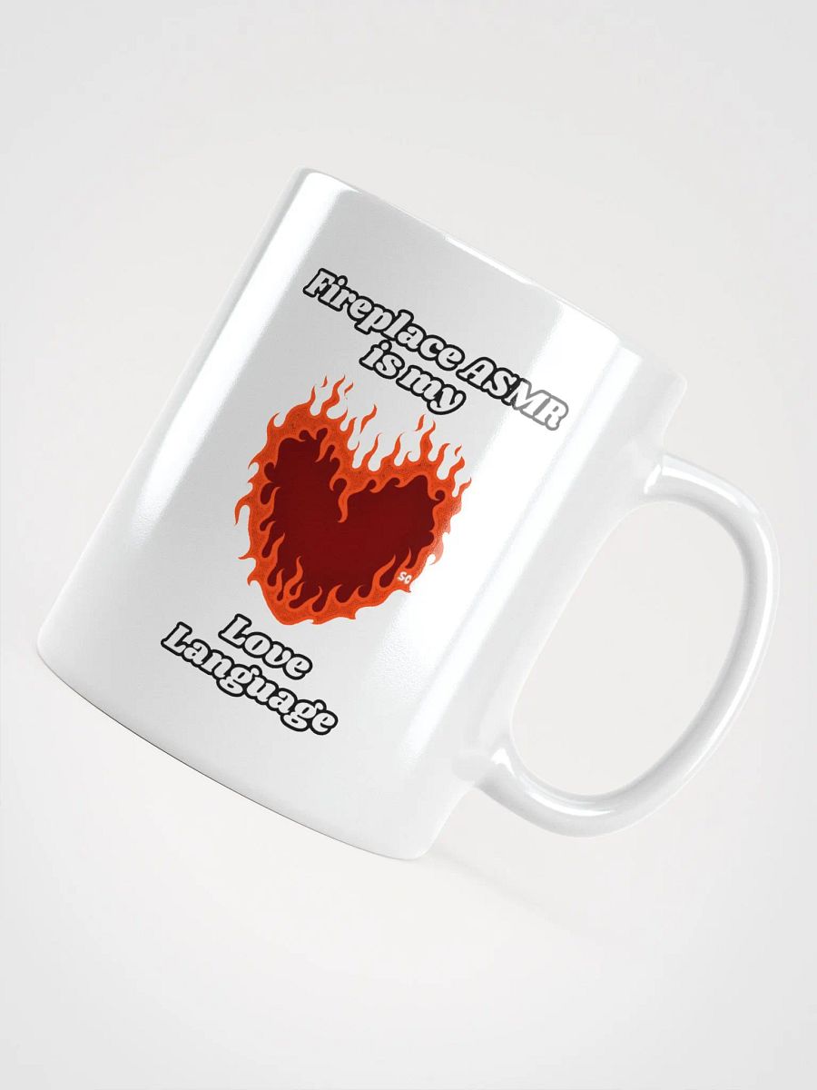 Flaming Heart - Fireplace ASMR is my Love Language | White Glossy Mug product image (4)