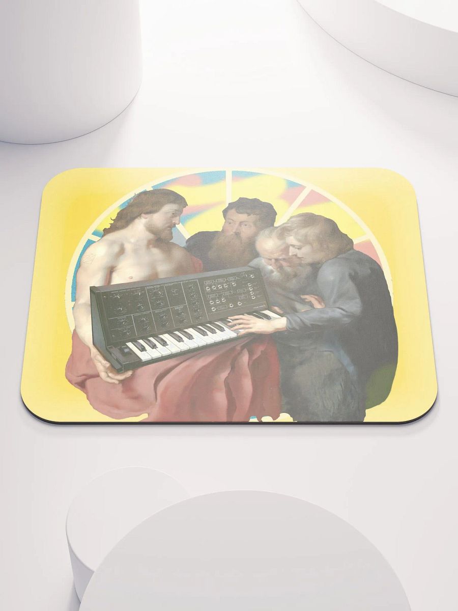 He died for our synths, by Frank Fonik (Korg MS-10), EDM Techno Classic Mouse Pad product image (3)
