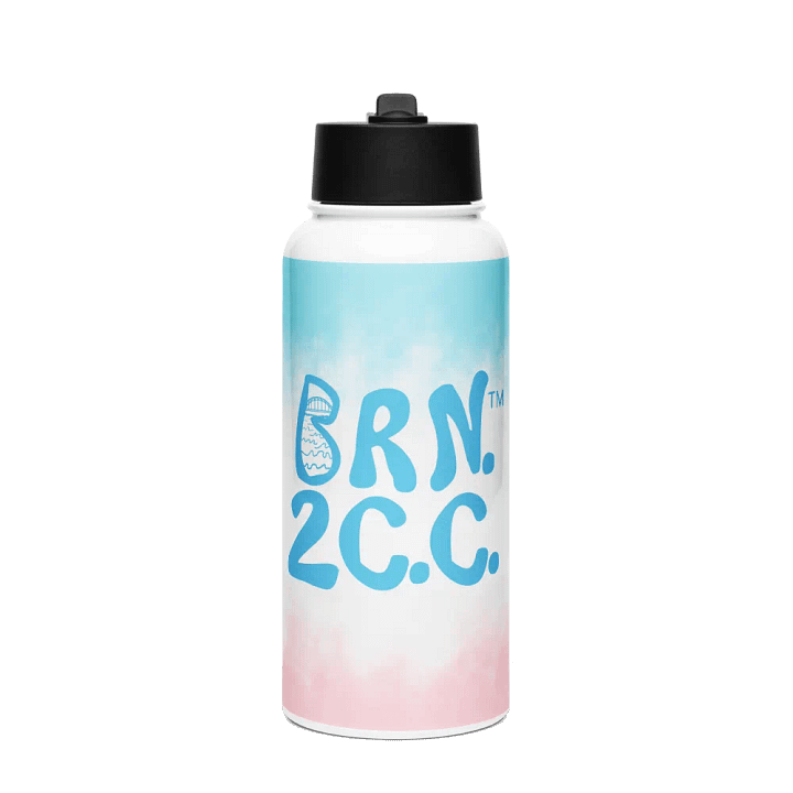 BRN.2C.C.™ | Blue Logo | Stainless Steel Water Bottle | Iconic Pink, White & Blue product image (1)