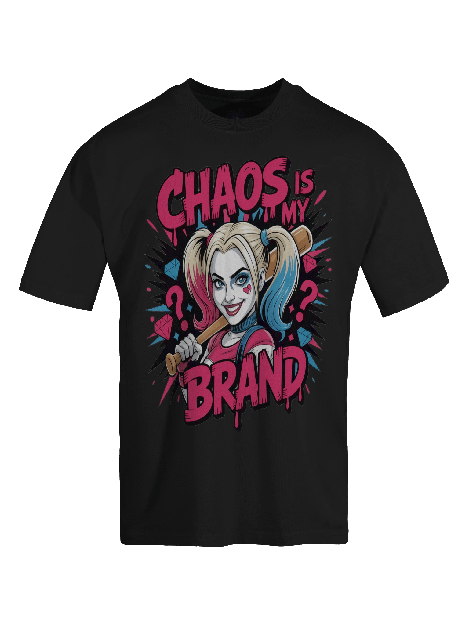 Brand of Bedlam: Harley Quinn Chaos is My Brand Oversized Faded T-Shirt product image (1)