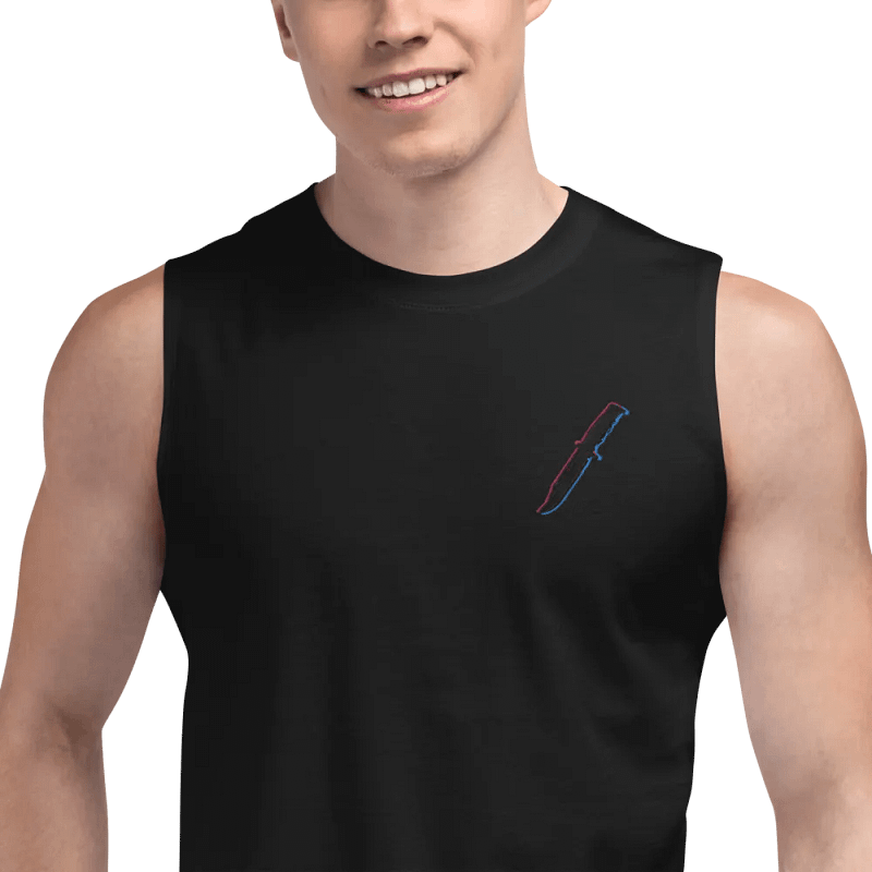Embroidered Knife Muscle Tank