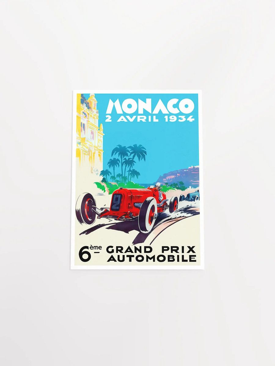 Monaco Vintage F1 Grand Prix, 1934 poster — Vintage Formula 1 poster, Monaco Grand Prix poster, retro travel poster, retro travel art product image (10)