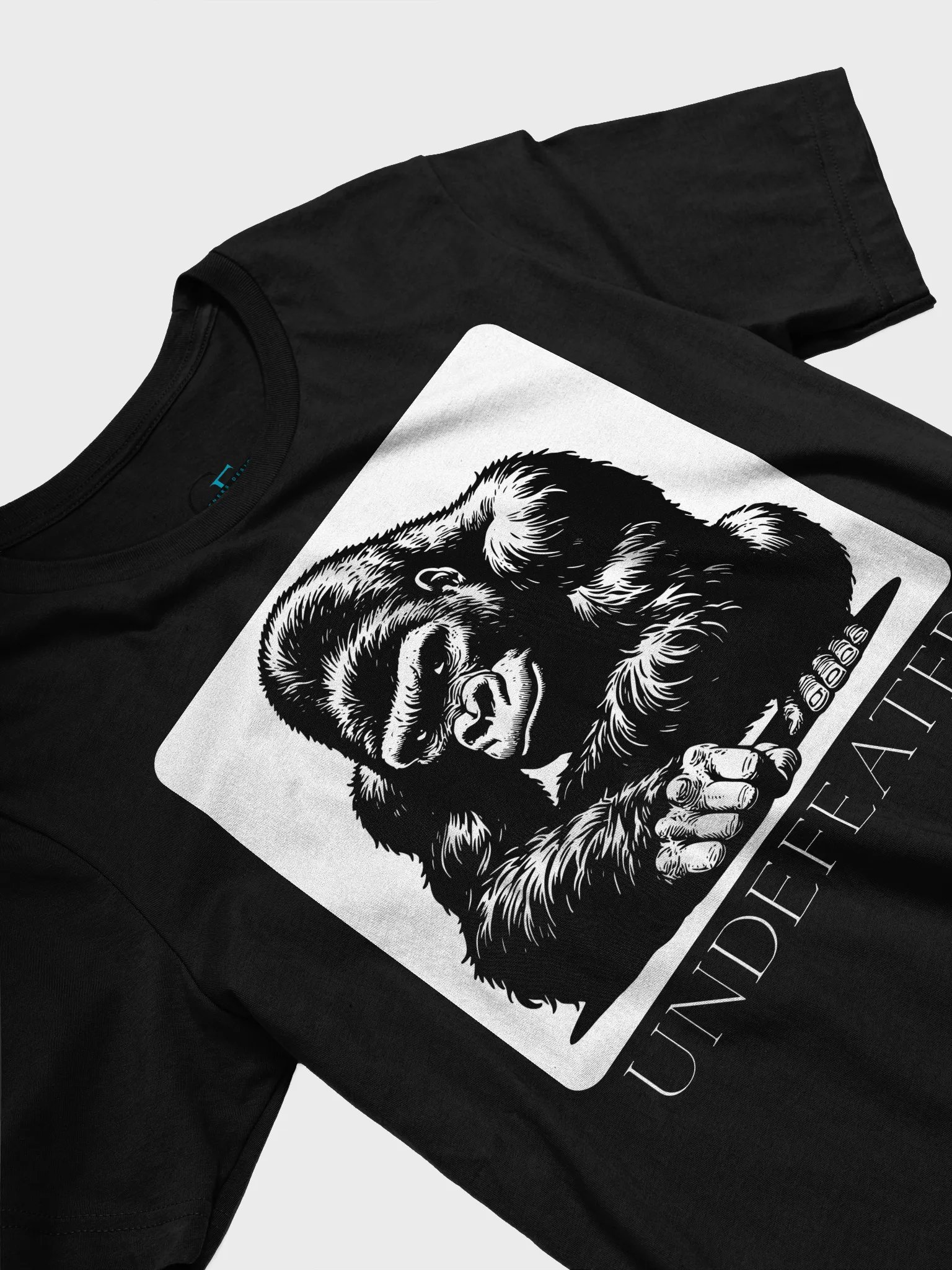 Leaning Gorilla "UNDEFEATED" Black & White Tee | Bella + Canvas 3001 Unisex Shirt product image (21)