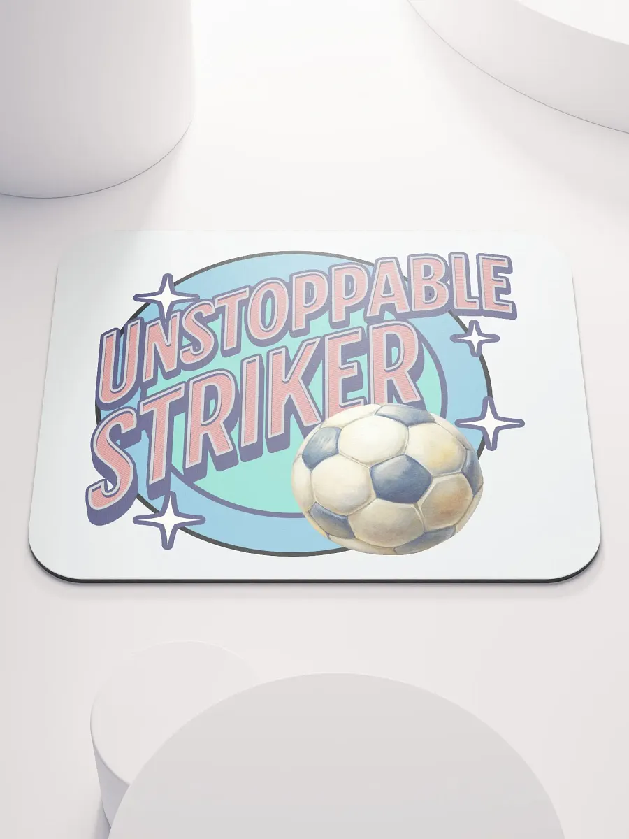 Unstoppable Striker Soccer Mouse Pad product image (1)
