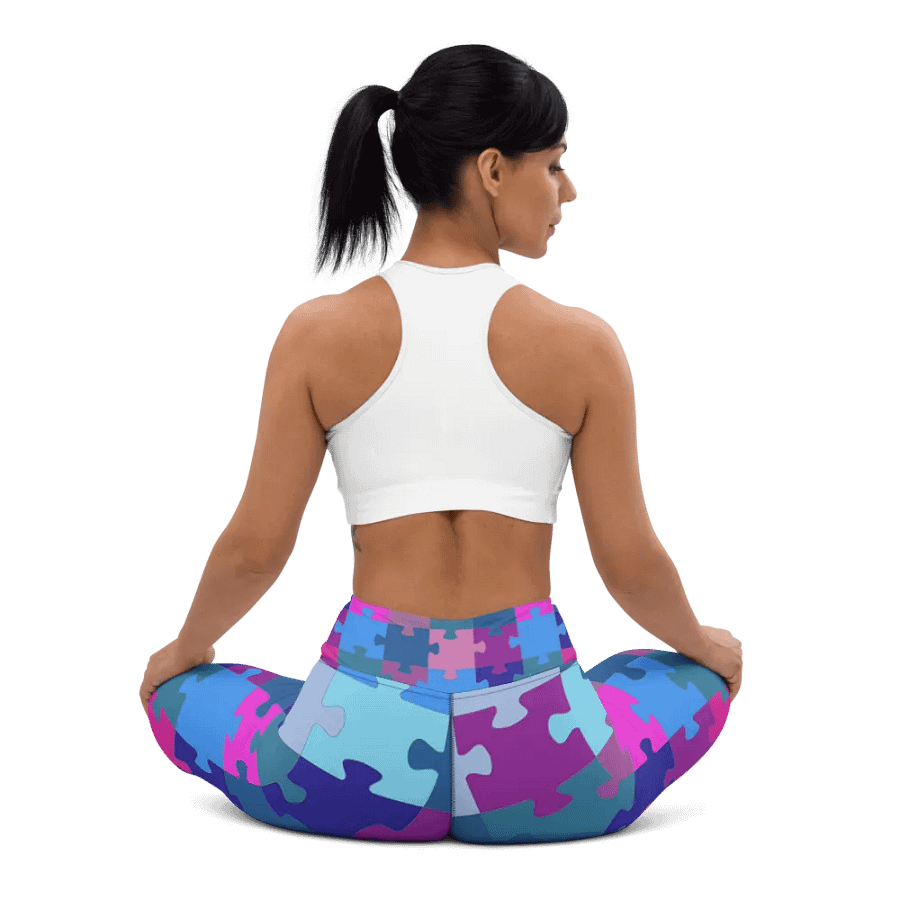 Multi-Colored Geometric Puzzle Pattern Yoga Leggings product image (12)
