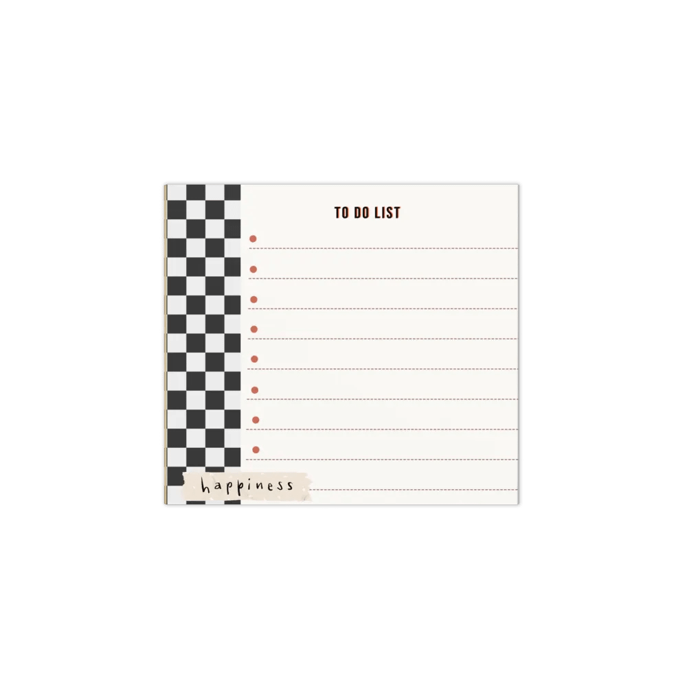 "Happiness" Checkered To-Do Notepad product image (1)