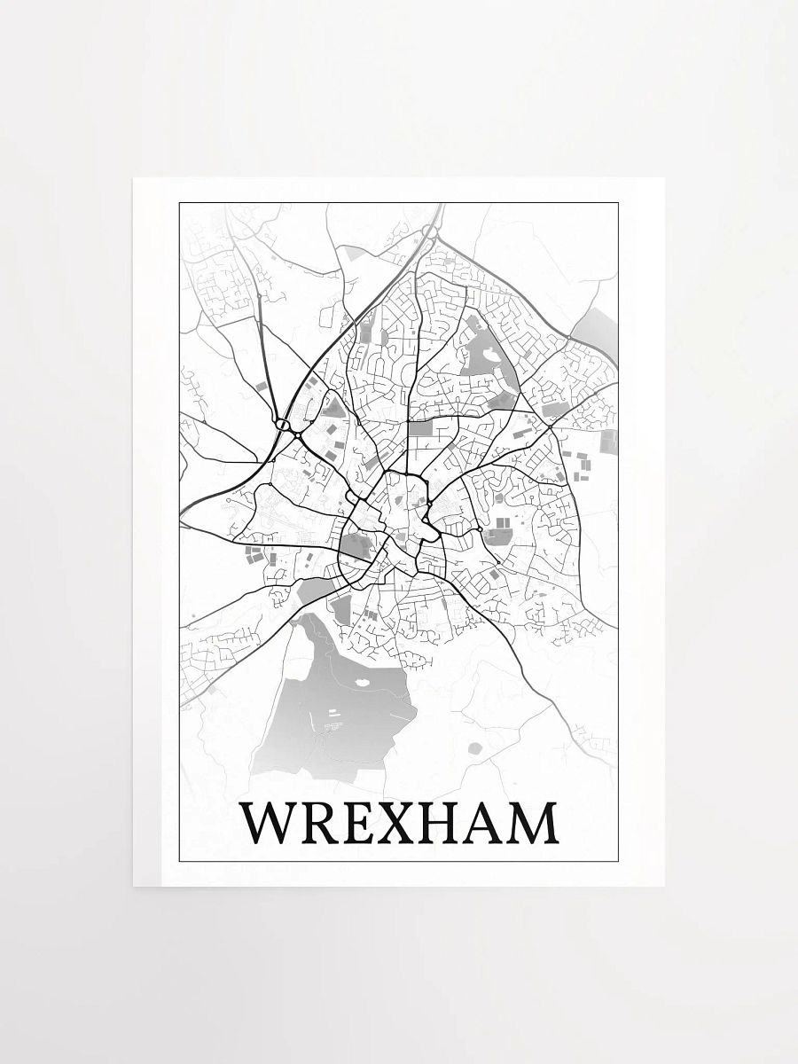 Wrexham, Wales, city map print product image (5)