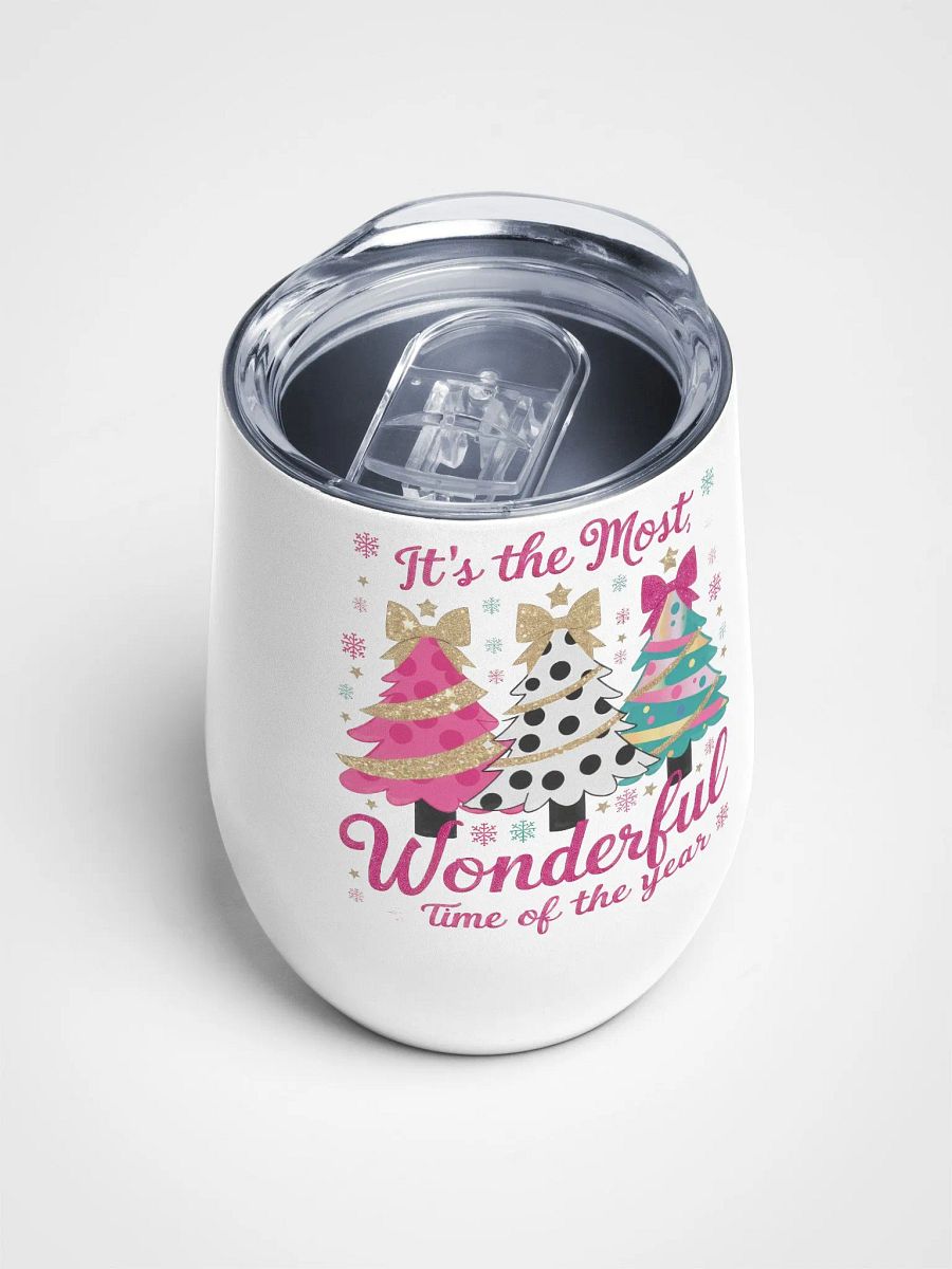 Glittery Christmas Trees Wine Tumbler product image (4)