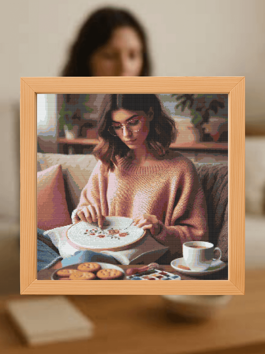 Stitches & Tea Cross Stitch Pattern product image (1)