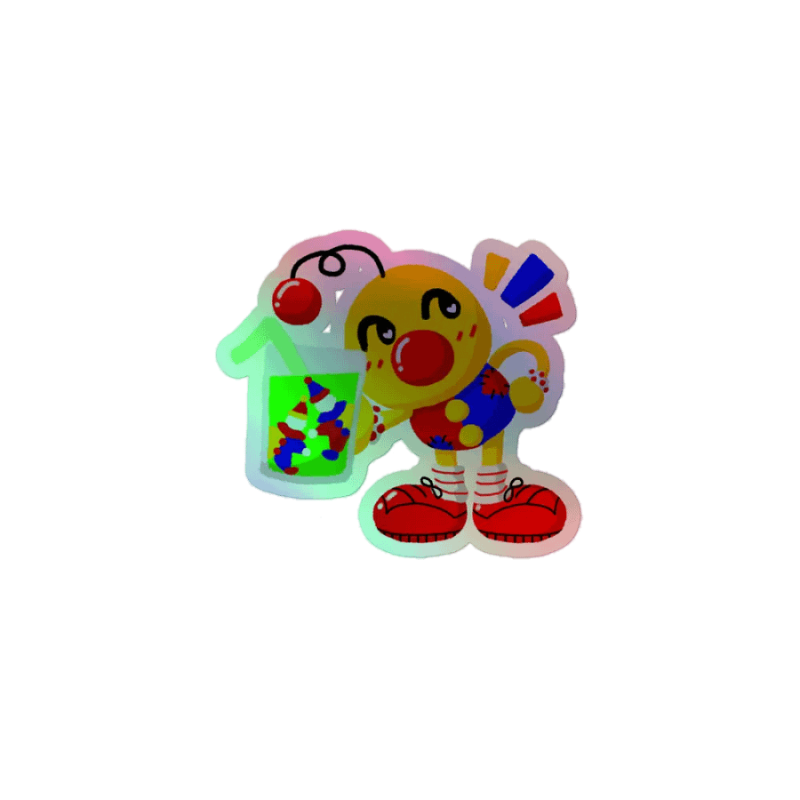 Boyoyoing Clown Soda Hearts Holographic Sticker product image (1)