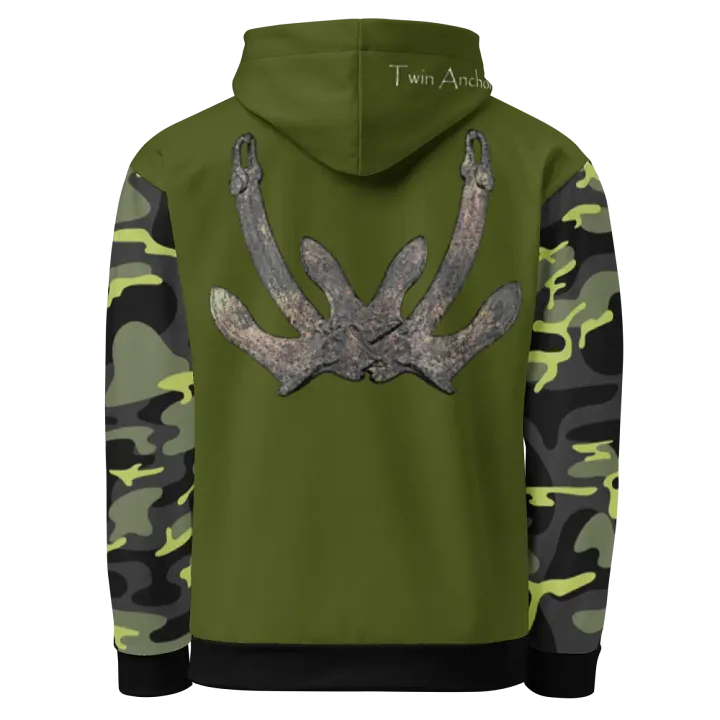Camouflage & Green Anchor Hoodie product image (1)