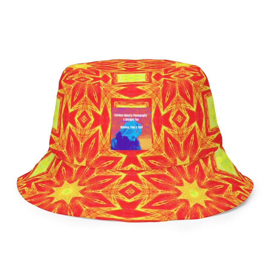 Abstract Repeating Orange Flower Unisex Bucket Hat product image (9)
