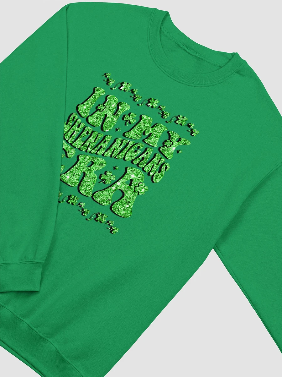 In My Shenanigans Era ☘️ Classic Crewneck Sweatshirt in Irish Green With Bright Glitter-Effect Print product image (1)