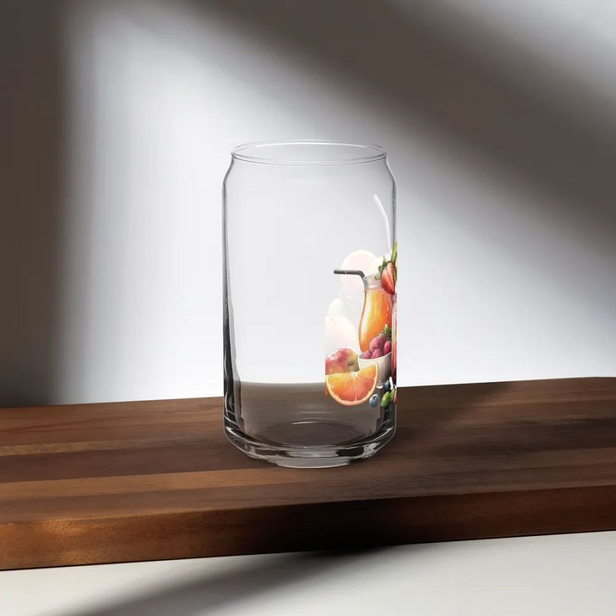Fruit juice with fruit slice mixed water affect design-02-Can-Shaped Glass product image (3)