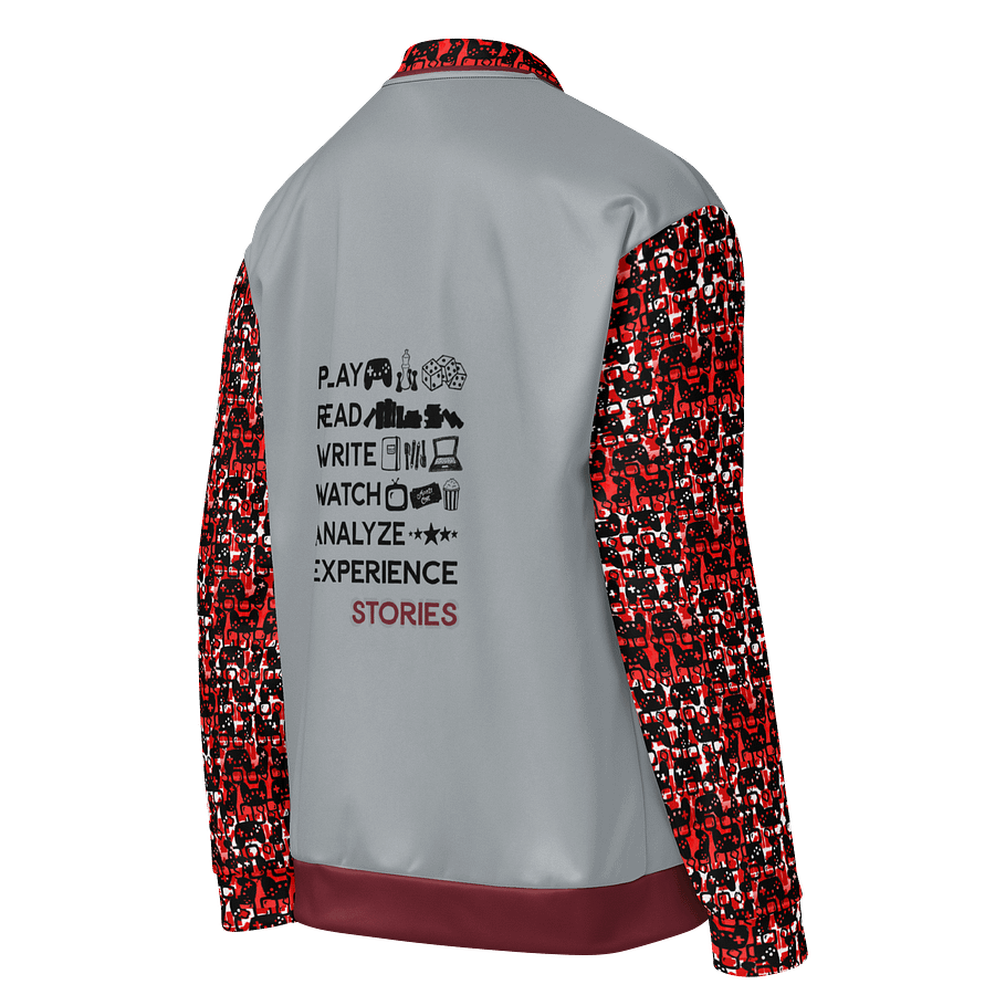 Experience Stories Unisex Bomber Jacket (Red, Gray, and Black) product image (4)