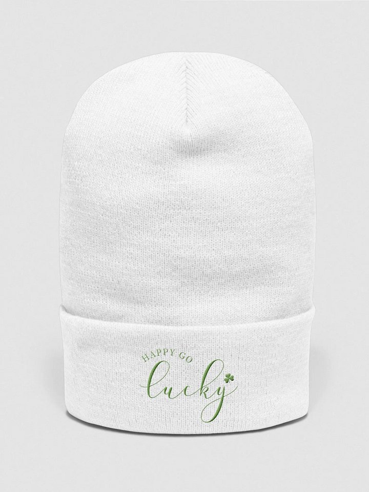 Happy Go Lucky Embroidered Cuffed Beanie product image (41)