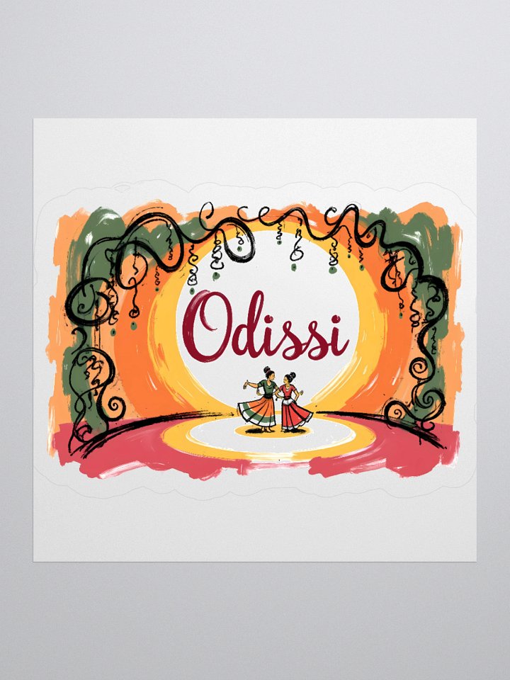 Ornate Odissi Stage | Traditional Dance Art Sticker product image (2)