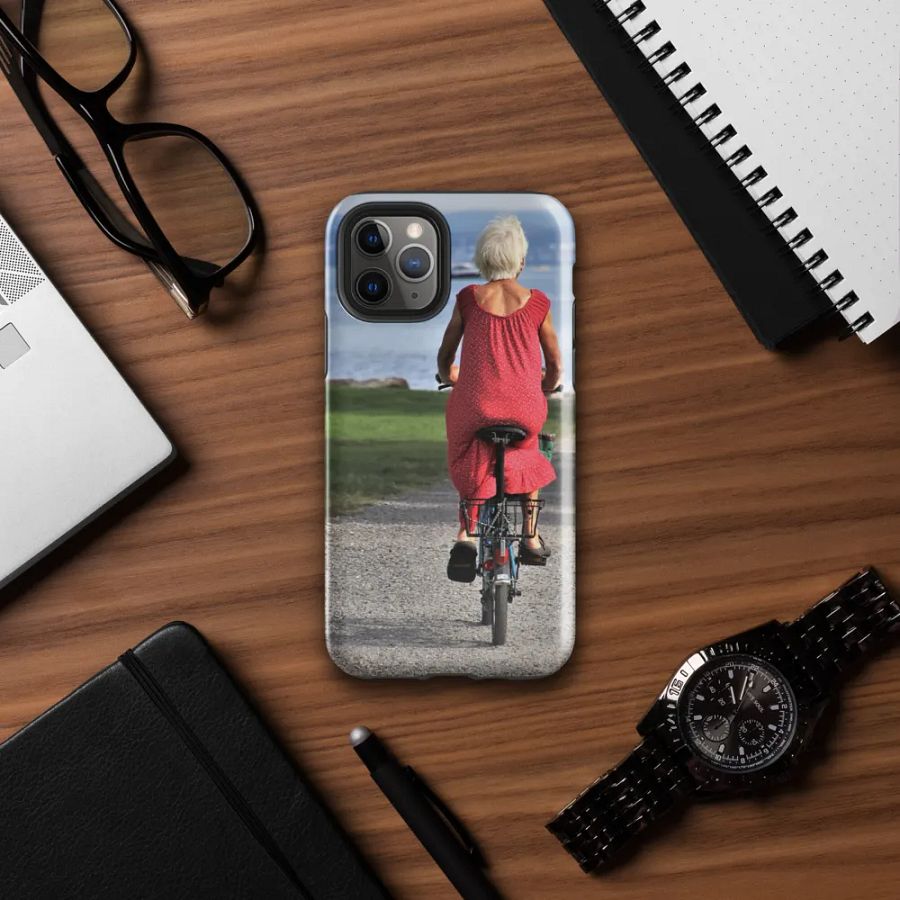 Vintage Bicycle Ride Phone Case Featuring an Elderly Woman product image (32)