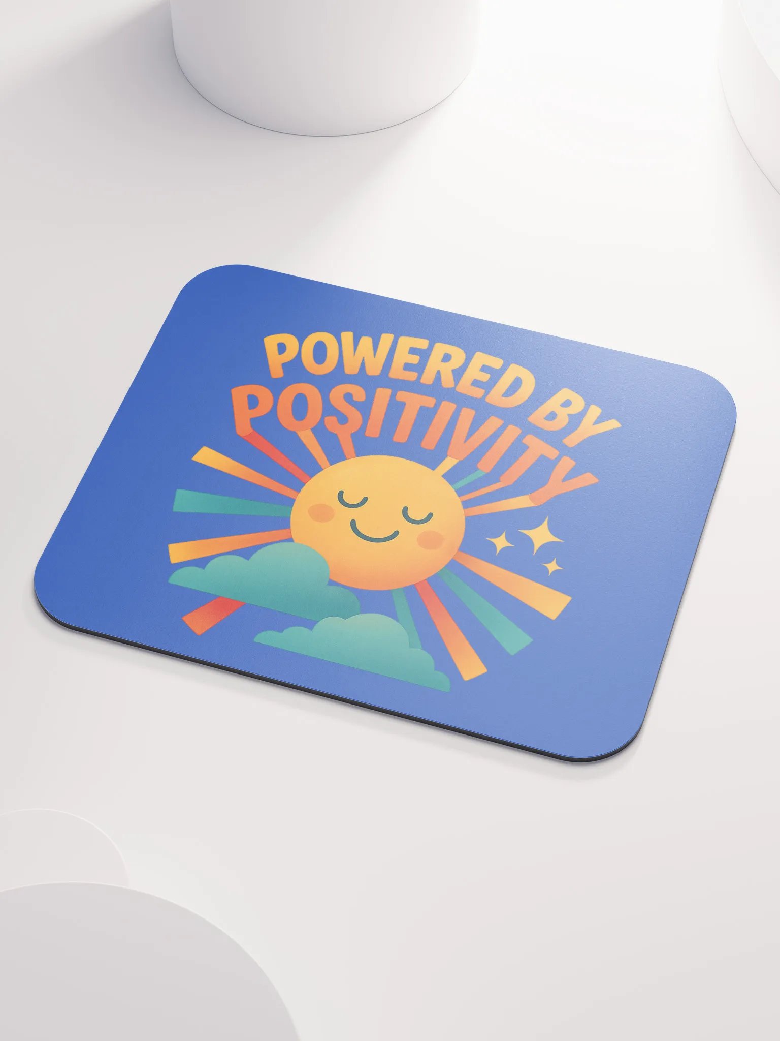 Powered by Positivity – Smiling Sun Mouse Pad product image (3)