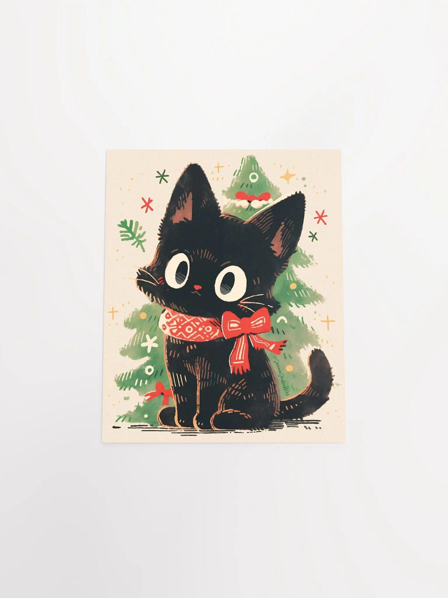 Holiday Sweater Bow Cat | Matte Paper Print product image (5)