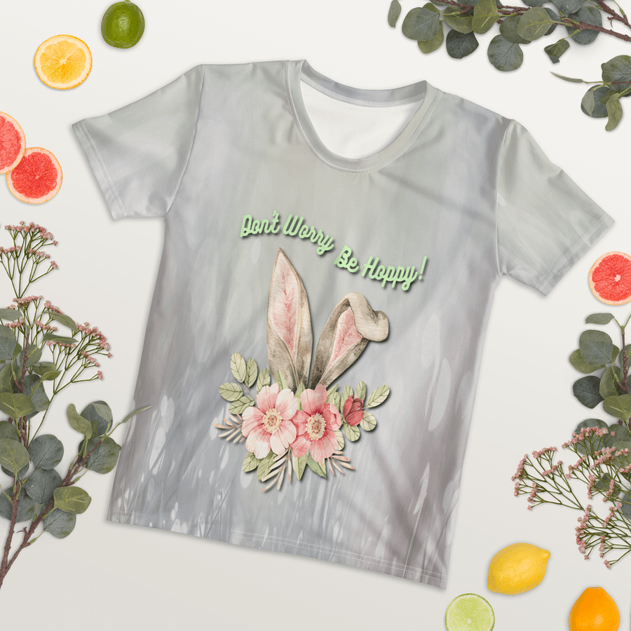 Don't Worry Be Hoppy! Easter All Over Print T-shirt product image (7)