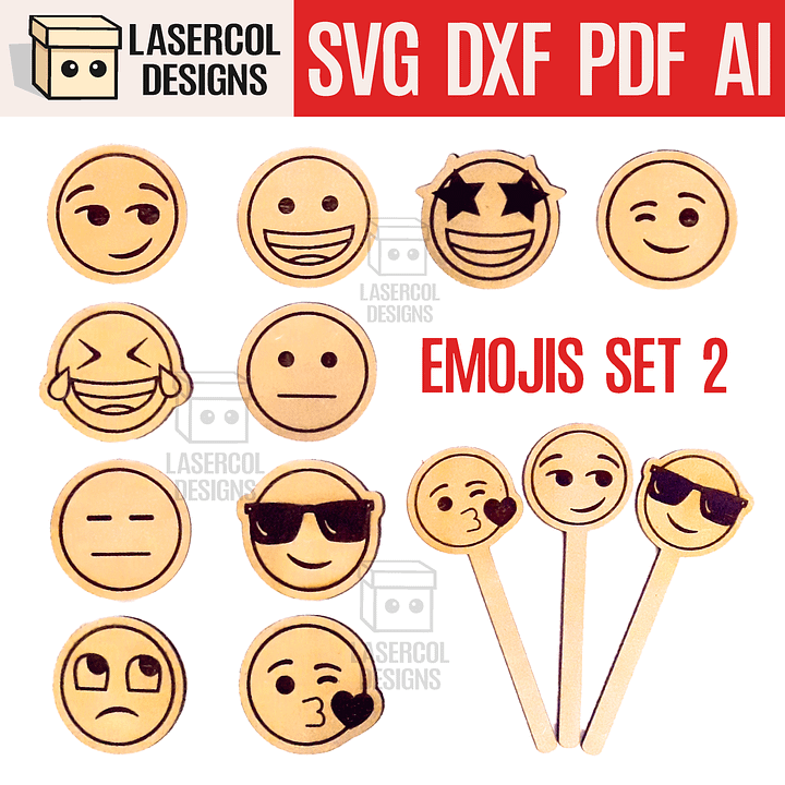Emojis Set 2 - Laser Cut Files product image (1)