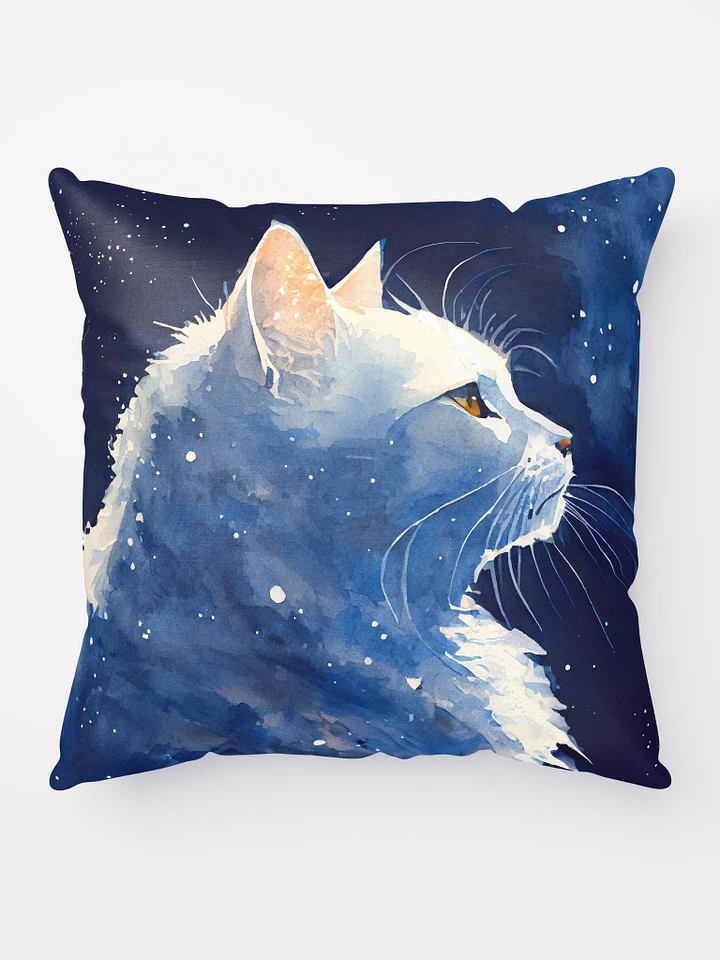 Stargazing - White Cat Throw Pillow product image (1)