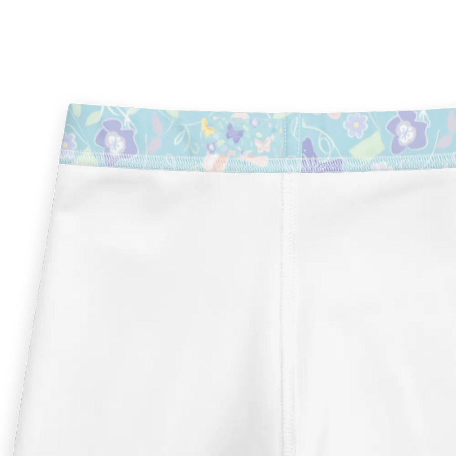 Tiny Spring Print Butterfly Pattern Turquoise Blue Kids Leggings product image (3)