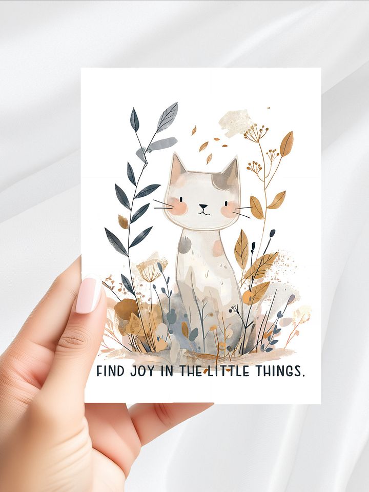 Find Joy in the Little Things Printable Cat Art Card product image (2)