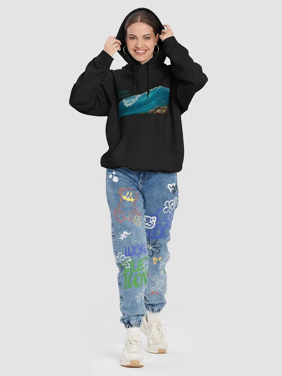 Ocean's Embrace Hoodie - Green Waves product image (65)