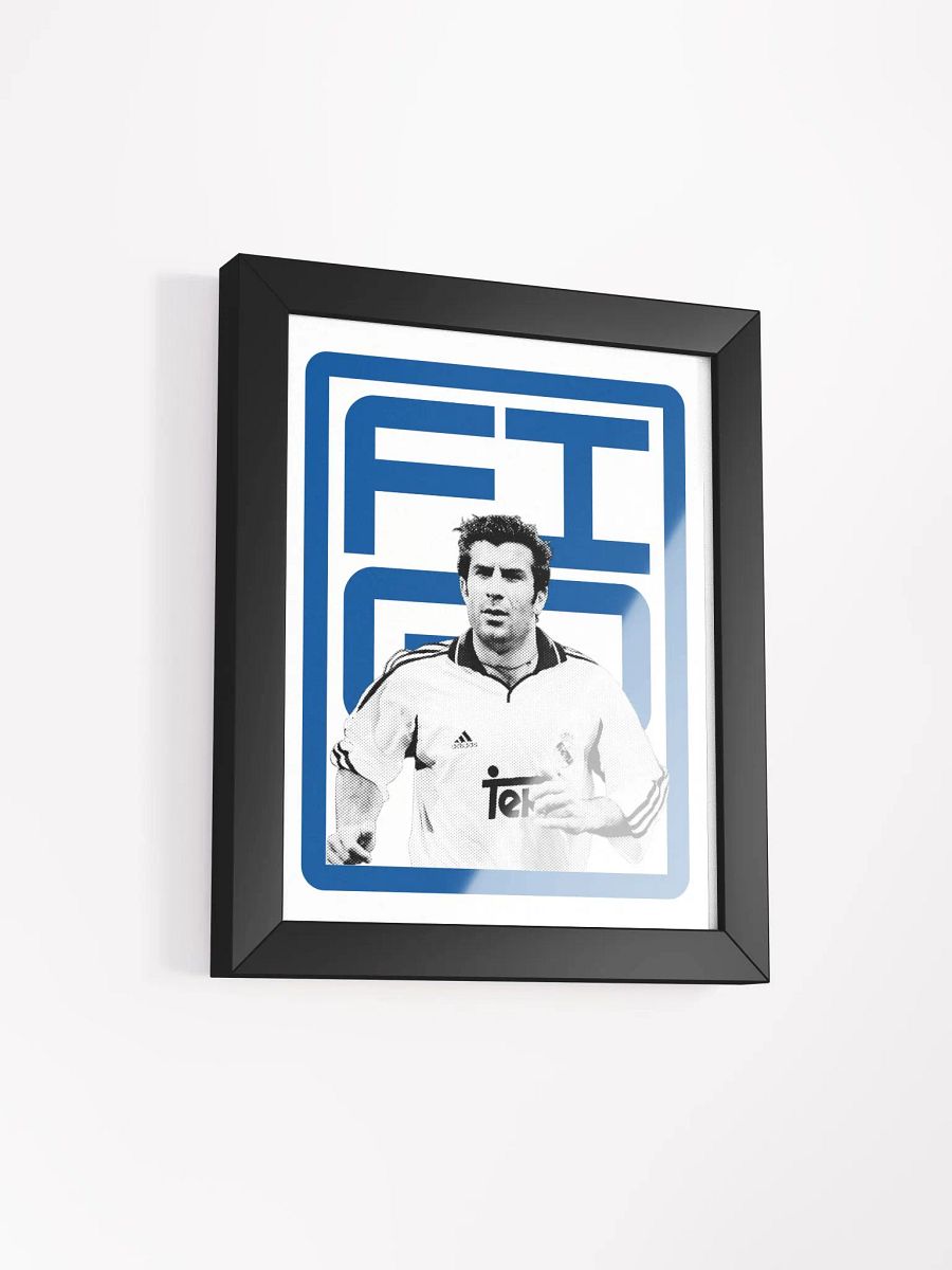 Luís Figo BW Real Madrid Name Art Framed Print product image (3)