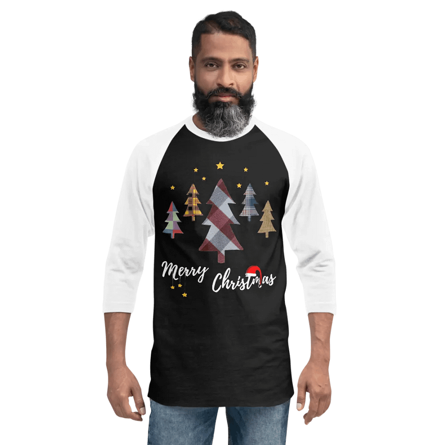 Happy Holidays in Christmas Fine Jersey Raglan Tee product image (5)