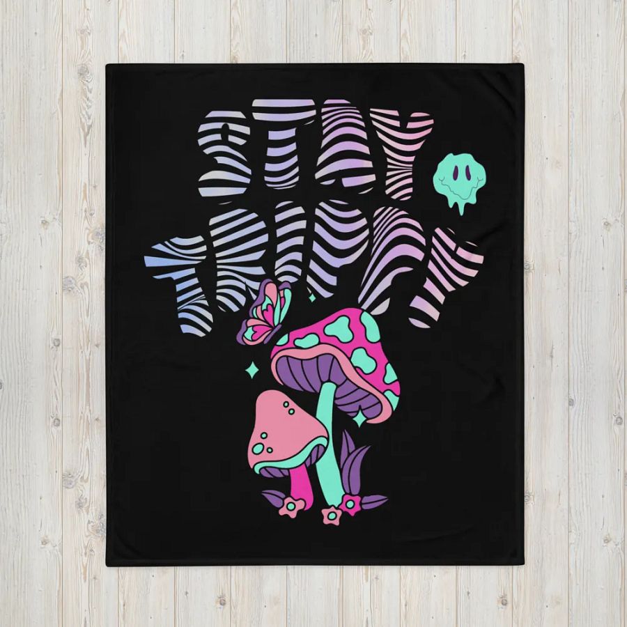 Trippy Drip Fleece Throw Blanket product image (1)