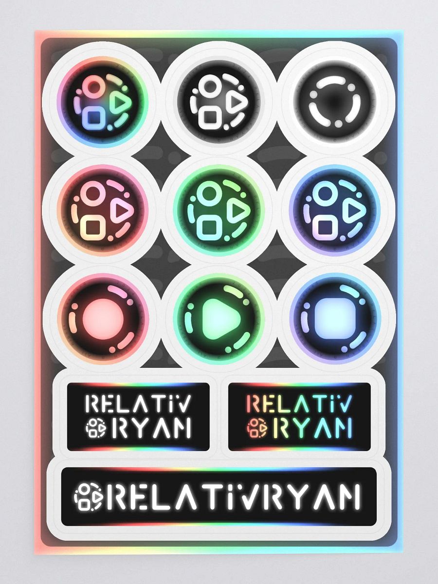 RelativRyan Kiss Cut Sticker Sheet w/BG Set #0 (On White) product image (3)