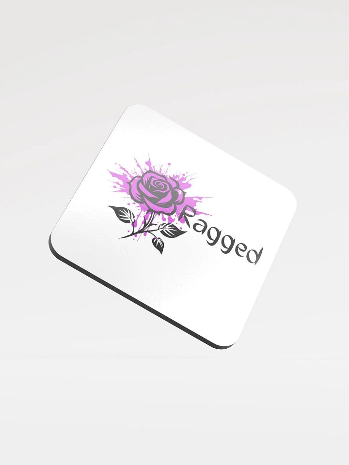 Ragged Rose Purple Glossed Cork Coaster product image (1)