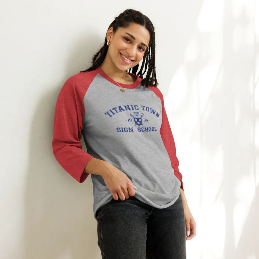 3/4 sleeve raglan baseball shirt - Campus - Blue Lettering product image (10)
